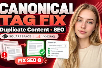 fix squarespace canonical tag errors, duplicate content, indexing and SEO issues