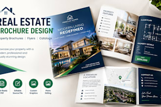 design a professional real estate brochure, property flyer and property catalog