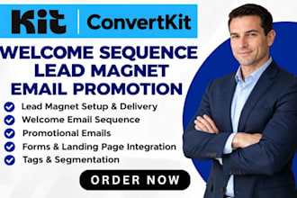 setup convertkit welcome sequence lead magnet kit email promotion