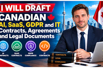 draft canadian ai, saas, gdpr and IT contracts, agreements and legal documents