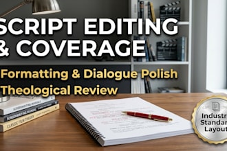 do script coverage, editing, and proofreading for your christian script