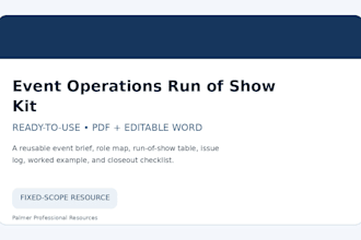 provide an event run of show template