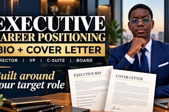 write a professional executive bio and tailored cover letter