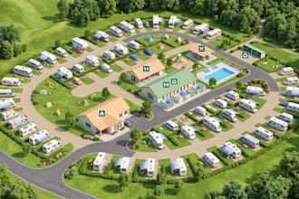 design rv park, campground, camping site and caravan park map