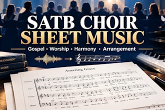 arrange and transcribe ssatb satb choir, gospel and worship sheet music