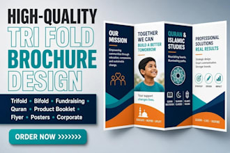 do brochure fundraising ghl quran fold trifold product booklet flyer and posters