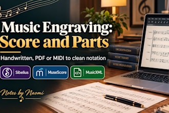 engrave score and parts in sibelius, musescore, musicxml, PDF