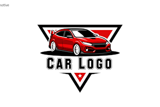 design 3d car logo with 10 hours