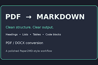convert PDF or word docs to clean markdown