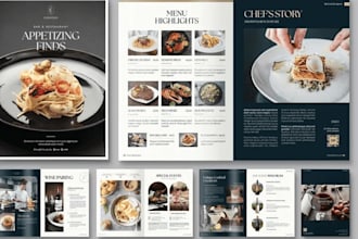 design a restaurant marketing brochure for menus and promotions