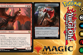 design custom tcg cards, board game art, mtg cards and card templates