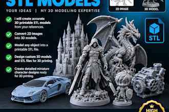 design custom 3d printable models and stl files