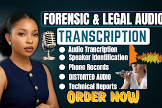 forensic document analysis for legal cases, transcription of difficult audio