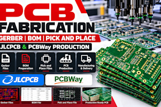 do pcb fabrication, gerber, bom, pick and place, jlcpcb and pcbway production