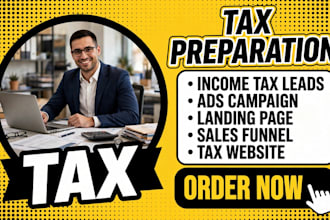 provide income tax leads, income tax landing page tax website, finance
