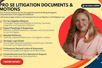 prepare legal motions and responses for pro se litigants in civil litigation