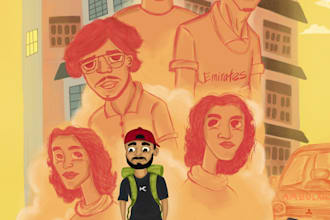 draw custom cartoon doodle stickers and illustrations