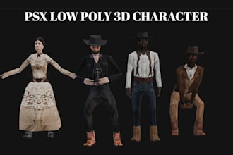 create custom retro n64 ps1 psx ps2 style low poly 3d anime character for game