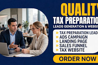 create income tax leads, tax landing page, tax website, tax preparation leads