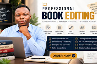 line edit, structural edit nd translate your novel romance, erotica book, poetry