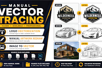 manually vectorize logo, vector tracing and redraw image to vector