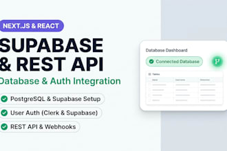 integrate rest api, supabase, and database in next js react
