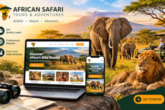 generate safari tour leads and build african wildlife safari adventure website