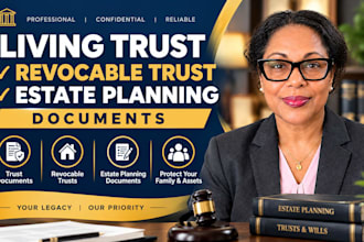 draft living trust, revocable trust and estate planning documents