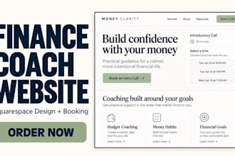 build a squarespace personal finance website for financial coaches