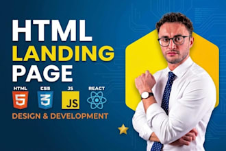 build responsive html CSS javascript landing page