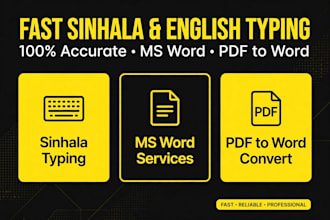do accurate sinhala and english typing and data entry