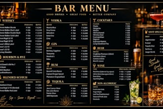 do bar menu cocktail and mocktail recipes creation