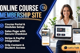 setup systeme io online course, membership site and sales page