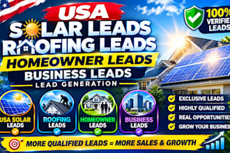 usa solar leads roofing leads homeowner leads business leads lead generation