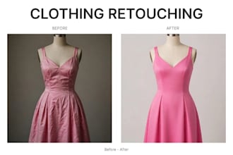 retouch clothing photos, wrinkle removal and color correction