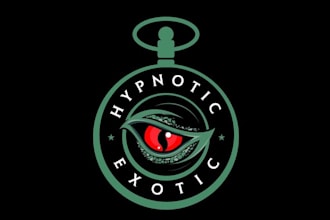 design unique reptile breeder logo hypnotic exotic