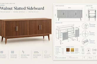 create furniture and joinery technical drawings and 3d models for manufacturing