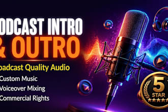 produce a custom podcast intro and outro with music