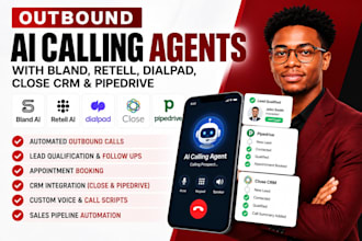 outbound ai calling agents using bland retell  dialpad close pipedrive