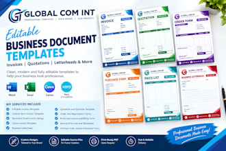 design editable quotation forms invoice templates in word, excel, canva and xero