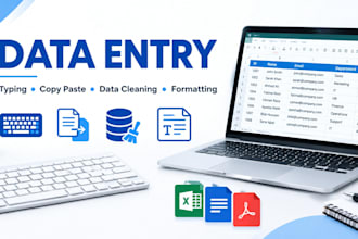 do data entry, typing and copy paste work