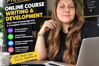create an online course with scripts modules and worksheets for udemy teachable