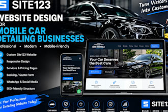 build a professional site123 website for your mobile car detailing busine