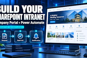 build a modern sharepoint intranet, company portal and power automate workflows