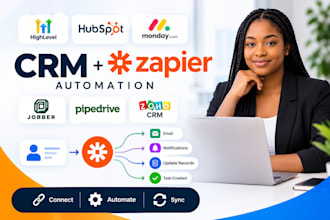 set up highlevel hubspot monday jobber pipedrive zoho CRM zapier integration