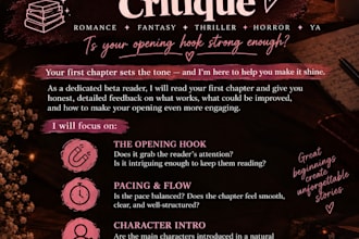 beta read your first chapter and give honest reader feedback