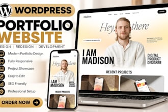design wordpress portfolio website for photographers, designers and architects
