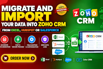 migrate and import your data into zoho CRM from excel, hubspot or salesforce