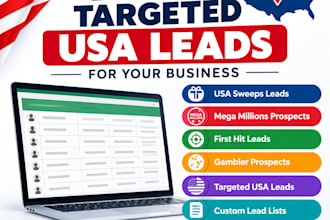 give premium sweeps leads, mega millions leads, first hit leads, gamblers leads