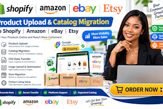amazon ebay esty product upload catalog migration image CSV data transfer store